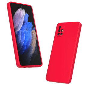 Луксозен силиконов гръб ТПУ ултра тънък МАТ PREMIUM CASE за Samsung Galaxy A51 A515F червен 